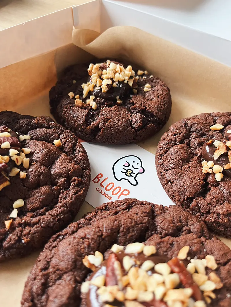 Cookies vegan dans un box bloop